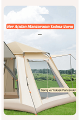 SHUFA 4 Tarafı Kare Tenteli Tam Otomatik Kamp Çadırı 210*210*140